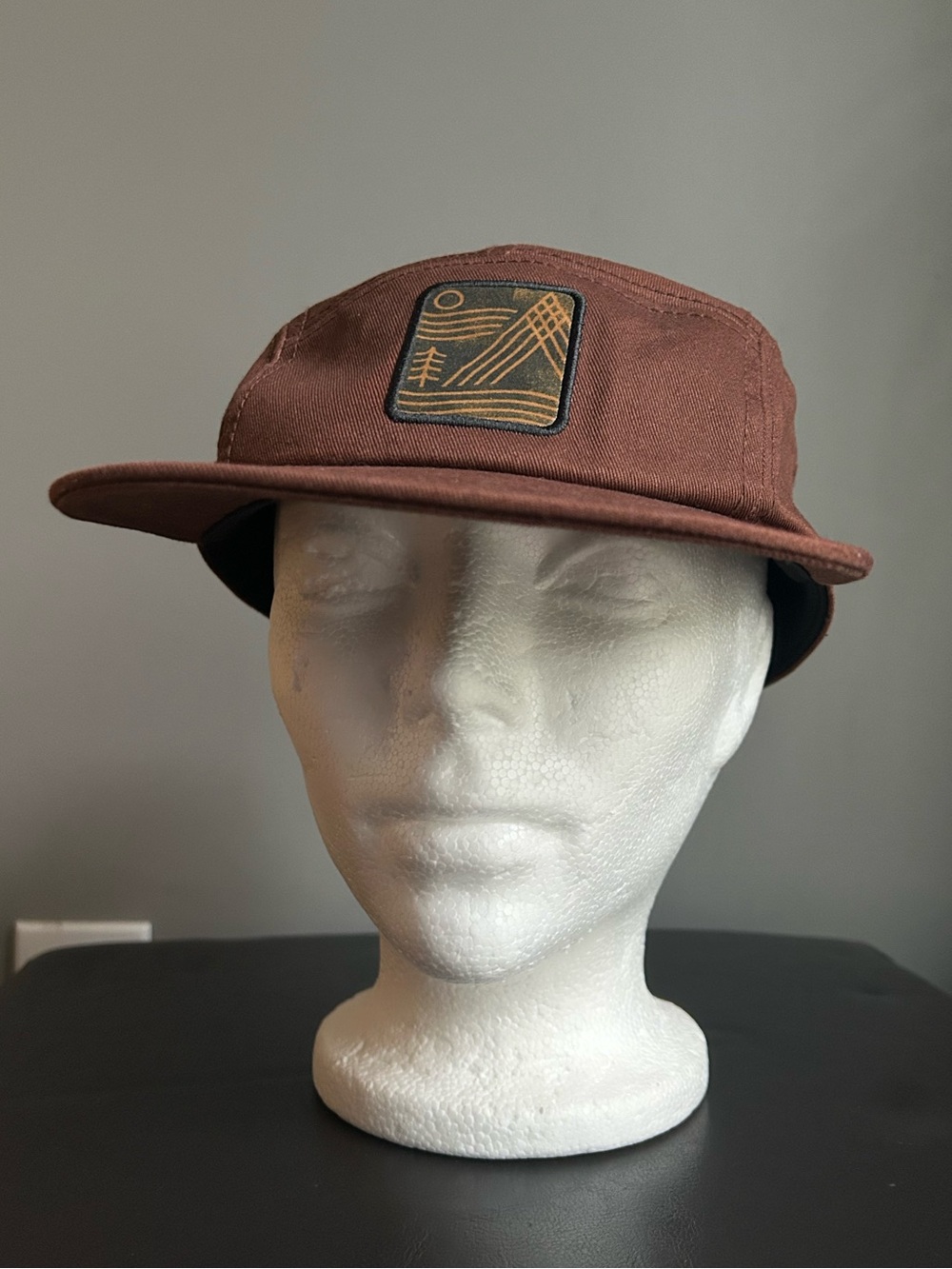 Smartwool Mountain Breeze Brown Cotton Five-Panel Outdoor Cap with Patch Detail